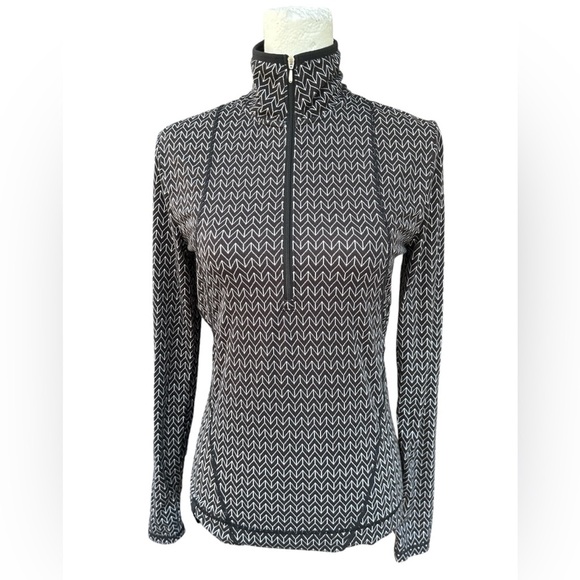 NILS Half-Zip‎ Base Layer Ling Sleeve  white Black Pattern Size  XS - Picture 1 of 7